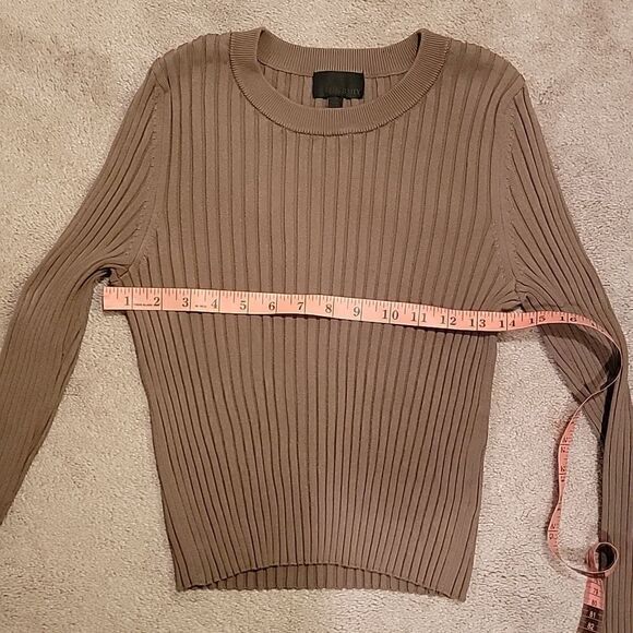 Intermix olive green ribbed cropped long sleeve tunic - Picture 4 of 8